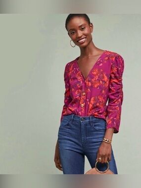 Maeve Anthropologie Jourdain Runa Blouse